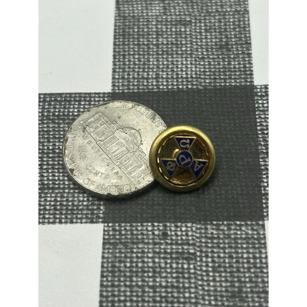 Vintage Alpha Phi Omega Enamel & Gold Filled Fraternity Screwback Pin No Back
